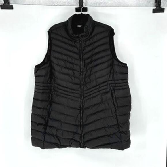 Lands End Women's Black Down Full Zip Long Puffer Vest - Plus 2X - Outdoors - Picture 1 of 8